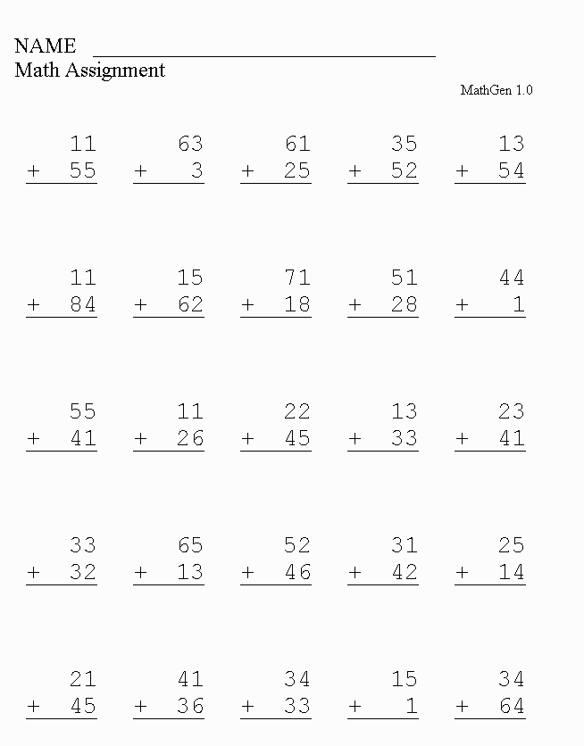 Math Addition Worksheets 4th Grade Printable New Calendar Template Site